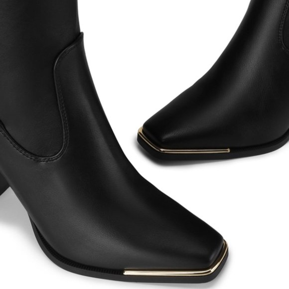 Square Toe High Heel Over The Knee Boot - Picture 2 of 5